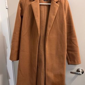 Zara Camel Coat - minimalist pea coat